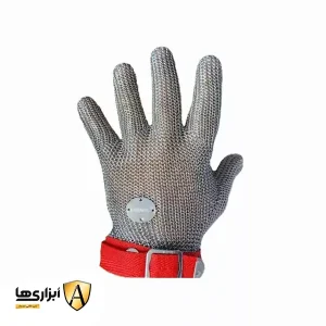 دستکش ایمنی قصابی زنجیری ضد زنگ ساق کوتاه
