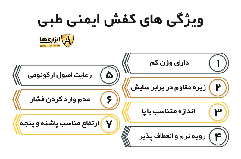 ویژگیهای کفش ایمنی طبی چیست؟
