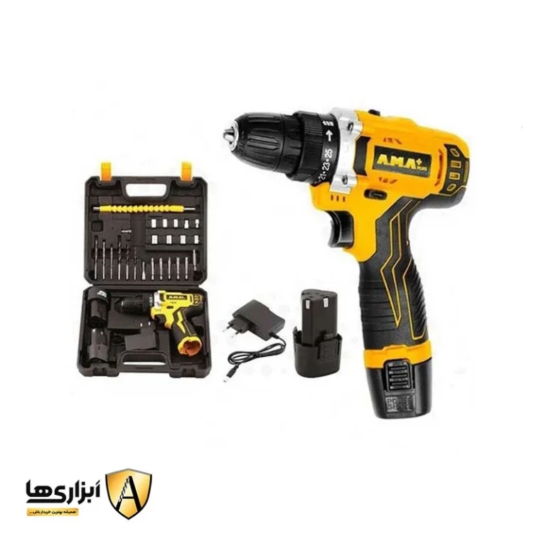 دریل پیچ گوشتی شارژی 12 ولت AMA مدل AM-3412L بدون متعلقات
