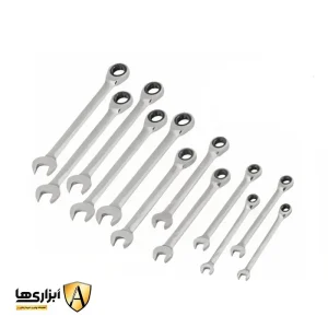 ست کیفی آچارهای یک سر رینگ جغجغه ای هاربر مدل H1200R